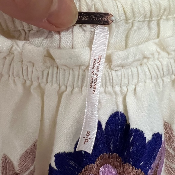 Free People off Shoulder Embroidered Dress - S - Picture 8 of 8